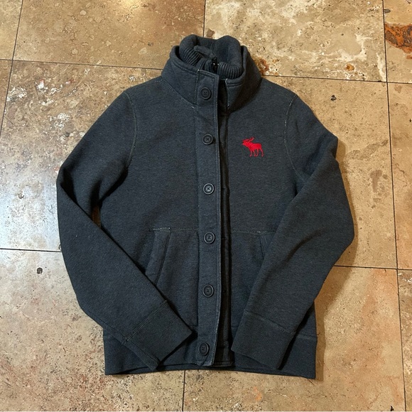 Vintage Abercrombie and Fitch Men’s Fleece Lined Button Sweater Cardigan Medium - Picture 1 of 8